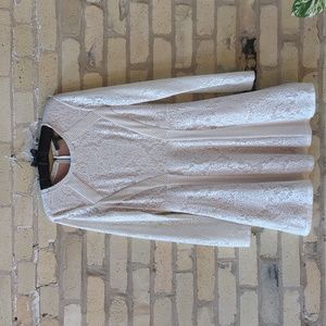 BCBGMaxAzria Cream Long Sleeve Dress